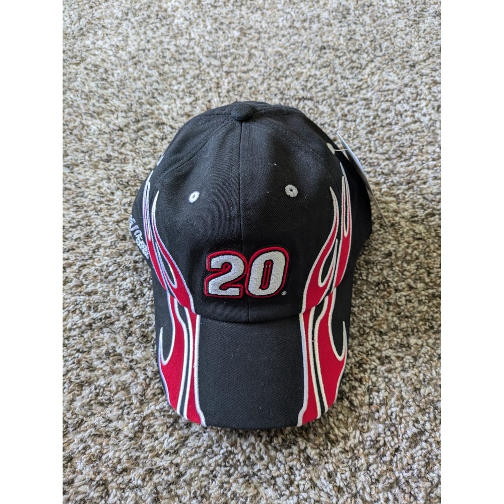 NWT NASCAR Joe Gibbs Racing Hat  #20 Erik Jones Osfm Black Flames New
